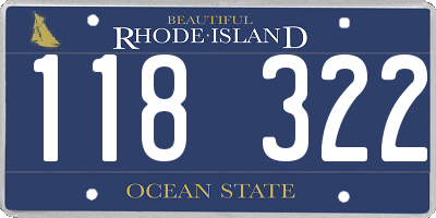 RI license plate 118322