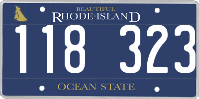 RI license plate 118323