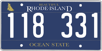 RI license plate 118331