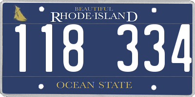 RI license plate 118334