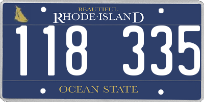 RI license plate 118335