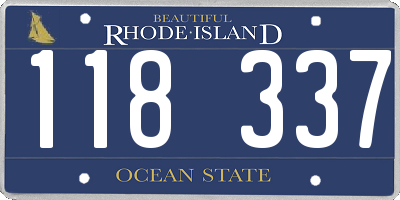 RI license plate 118337