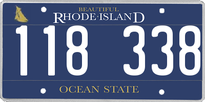 RI license plate 118338