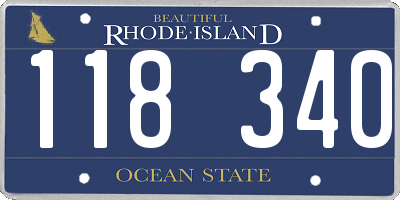 RI license plate 118340
