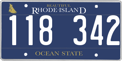 RI license plate 118342