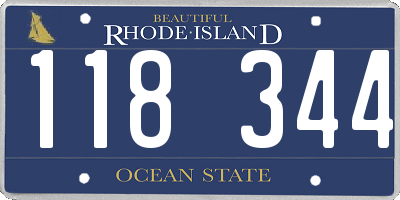 RI license plate 118344