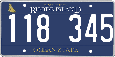 RI license plate 118345
