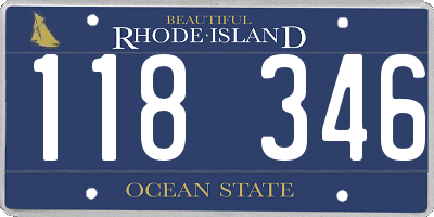 RI license plate 118346