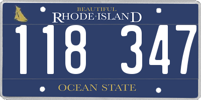 RI license plate 118347