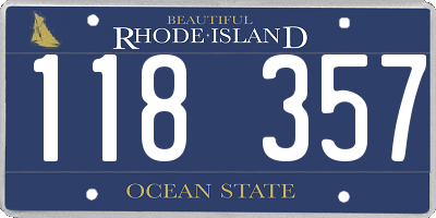 RI license plate 118357