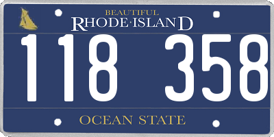 RI license plate 118358