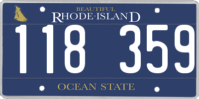 RI license plate 118359