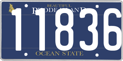 RI license plate 11836