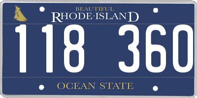 RI license plate 118360