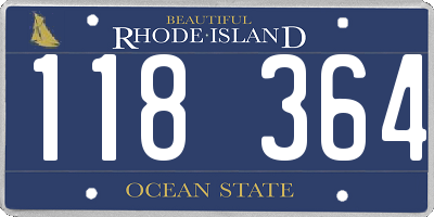 RI license plate 118364