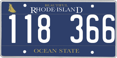 RI license plate 118366