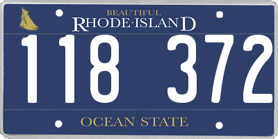RI license plate 118372