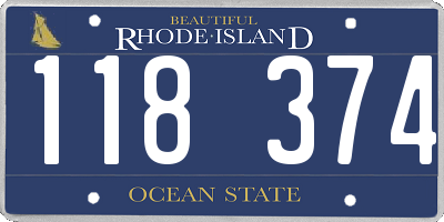RI license plate 118374