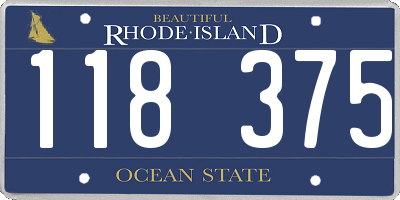 RI license plate 118375