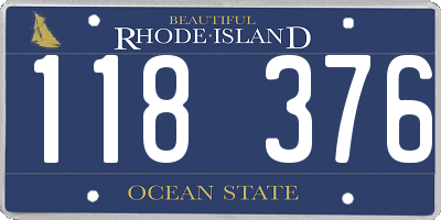 RI license plate 118376
