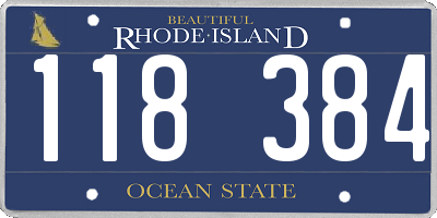 RI license plate 118384