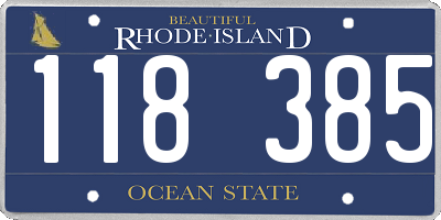 RI license plate 118385