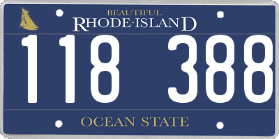 RI license plate 118388
