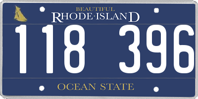 RI license plate 118396