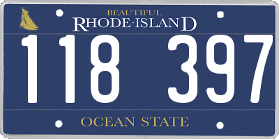 RI license plate 118397