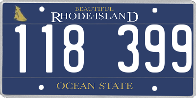 RI license plate 118399