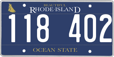 RI license plate 118402