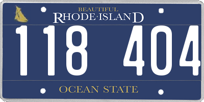 RI license plate 118404