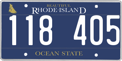 RI license plate 118405