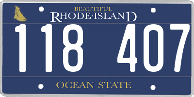 RI license plate 118407