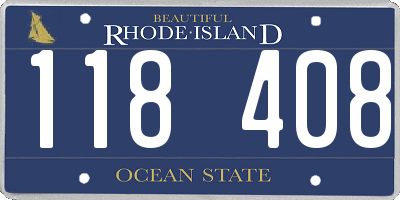 RI license plate 118408