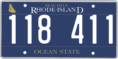 RI license plate 118411