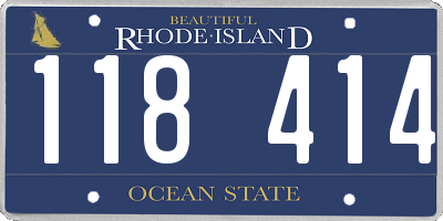 RI license plate 118414