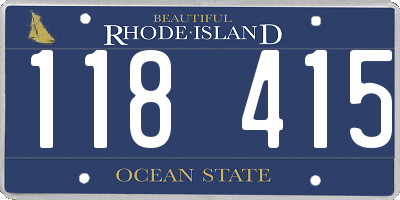 RI license plate 118415