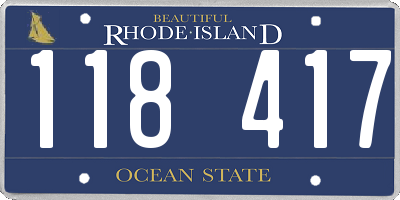 RI license plate 118417