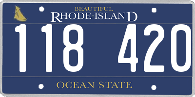 RI license plate 118420