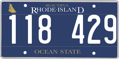 RI license plate 118429