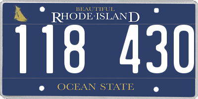 RI license plate 118430