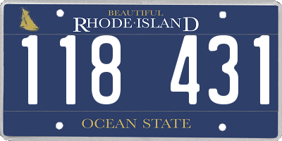 RI license plate 118431