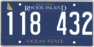 RI license plate 118432
