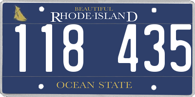 RI license plate 118435