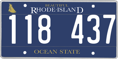 RI license plate 118437