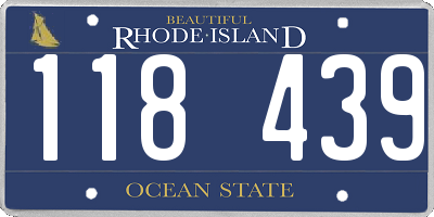 RI license plate 118439