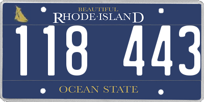 RI license plate 118443