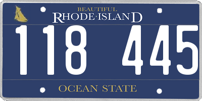 RI license plate 118445