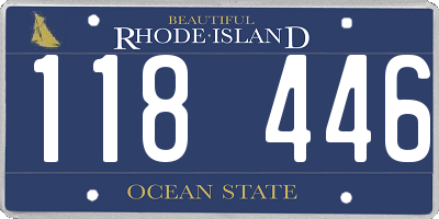 RI license plate 118446